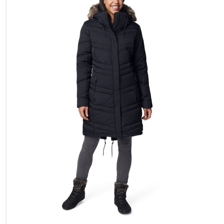 Black Women's Catherine Creek Hooded Long Down Jacket Columbia Sale