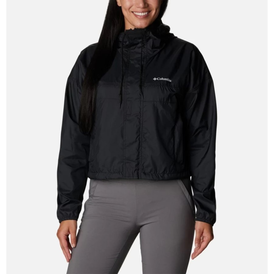 Black Women's Flash Challenger Cropped Windbreaker Jacket Columbia Sale