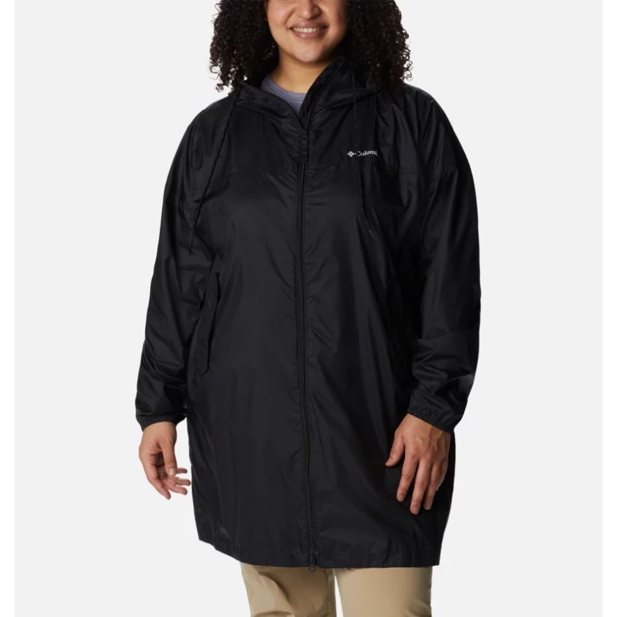 Black Women's Flash Challenger Long Windbreaker Plus Size Columbia Sale