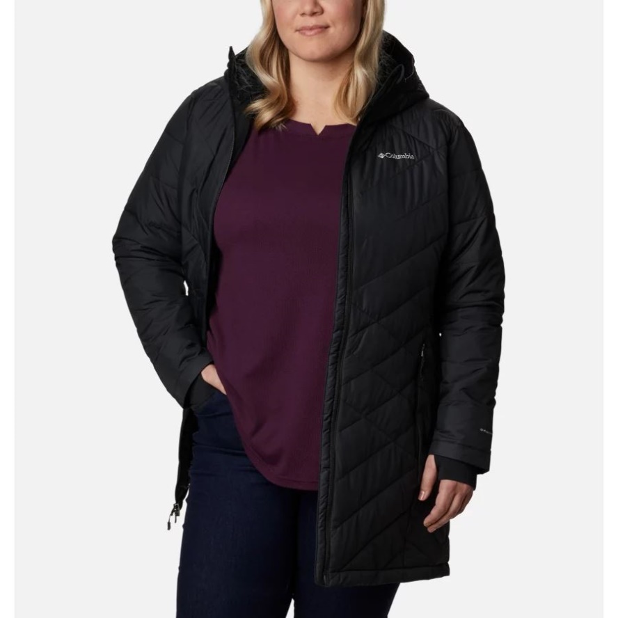 Black Women's Heavenly Long Hooded Jacket Plus Size Columbia Sale