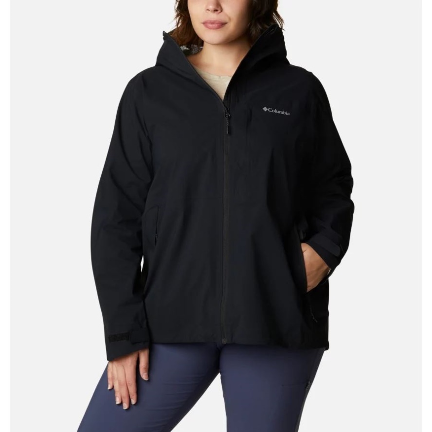 Black Women's Omni-Tech Ampli-Dry Shell Jacket Plus Size Columbia Sale