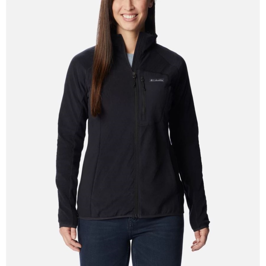 Black Women's Outdoor Tracks Full Zip Fleece Jacket Columbia Sale