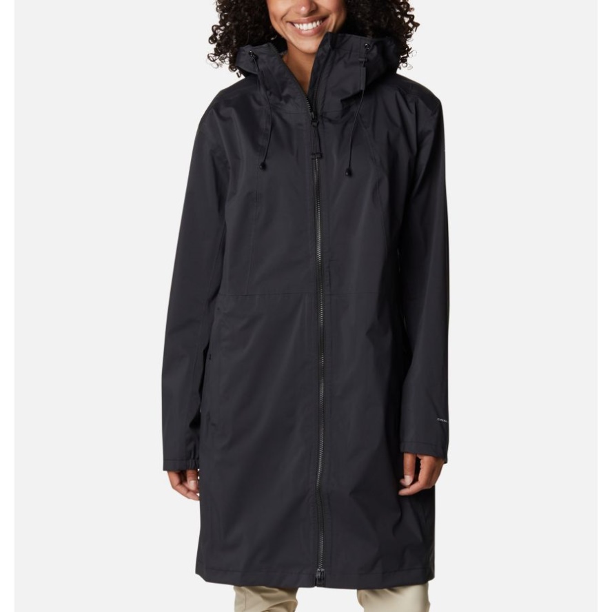 Black Women's Weekend Adventure Waterproof Long Shell Jacket Columbia Sale