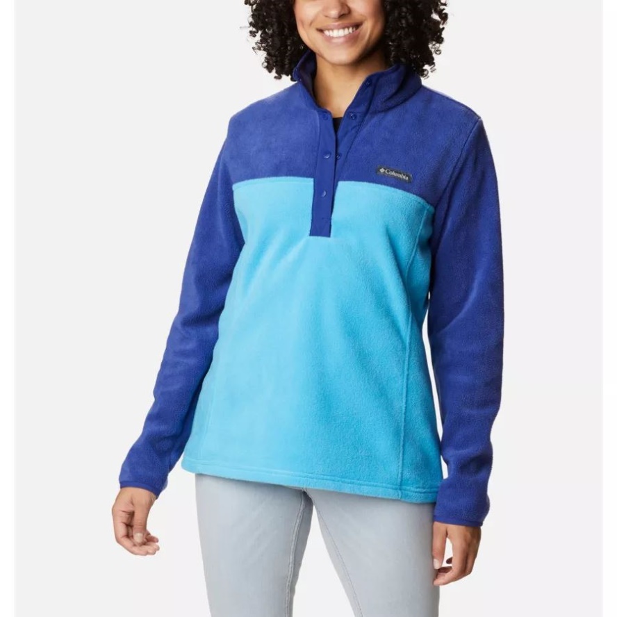 Blue Chill/Dark Sapphire Women's Benton Springs 1/2 Snap Pullover Columbia Sale