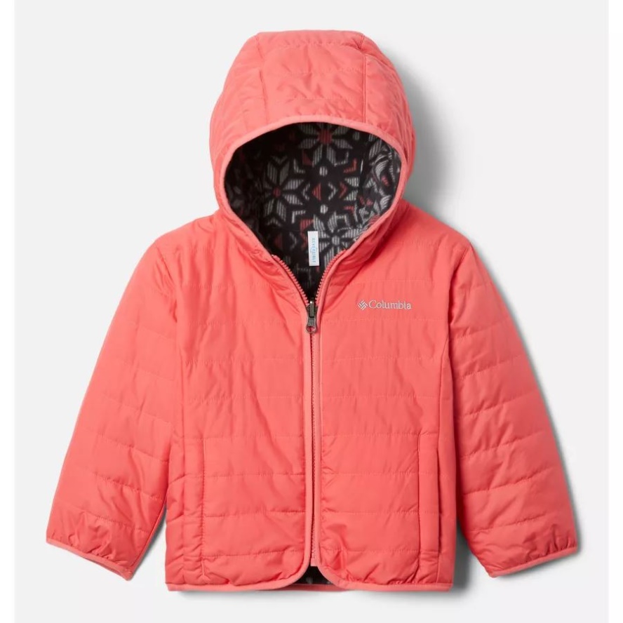 Blush Pink/Black Paperflakes Columbia Sale Toddler Double Trouble Reversible Jacket