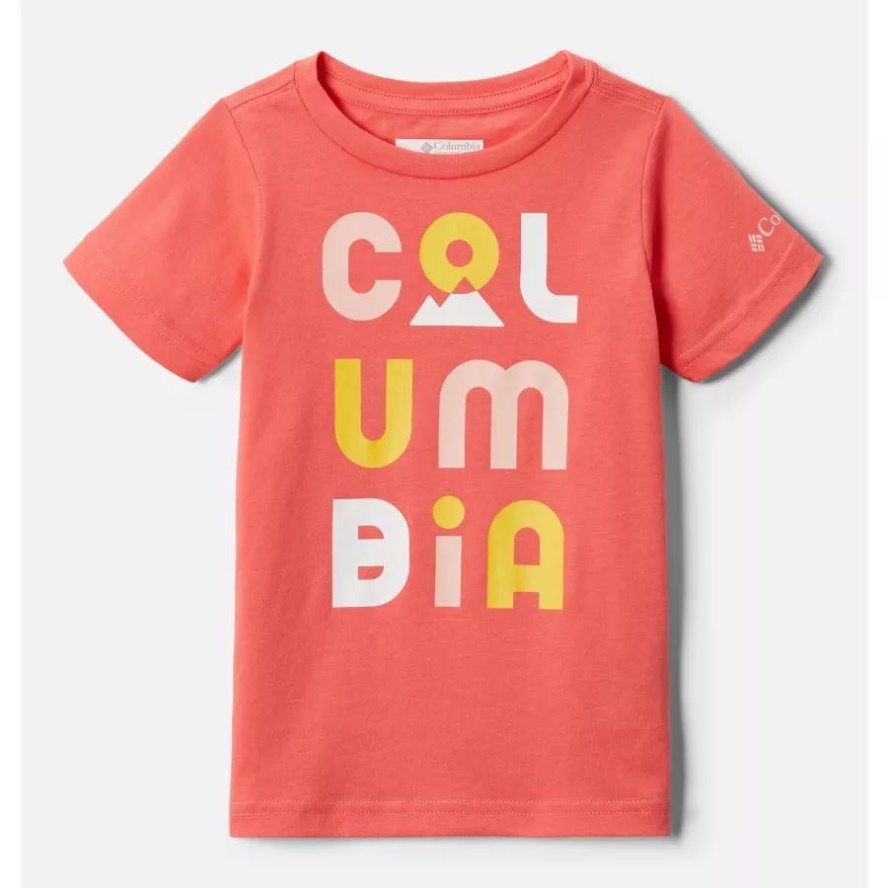 Blush Pink/CSC Peaks Columbia Sale Girls' Toddler Bessie Butte Short Sleeve Graphic T-Shirt