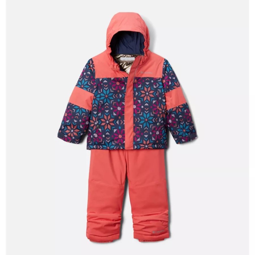 Blush Pink Paperflakes/Blush Pink Columbia Sale Toddler Mighty Mogul Omni-Heat Infinity Insulated Set
