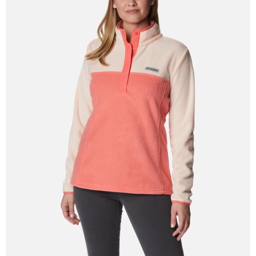 Blush Pink/Peach Blossom Women's Benton Springs 1/2 Snap Pullover Columbia Sale