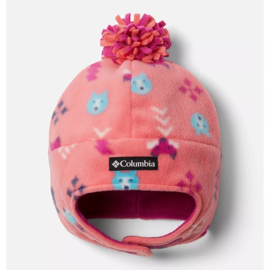 Blush Pink Woodlands Print Columbia Sale Unisex Youth Frosty Trail II Earflap Beanie