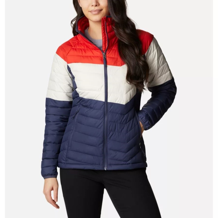 Bold Orange/Chalk/Nocturnal Columbia Sale Women's Powder Lite Blocked Jacket