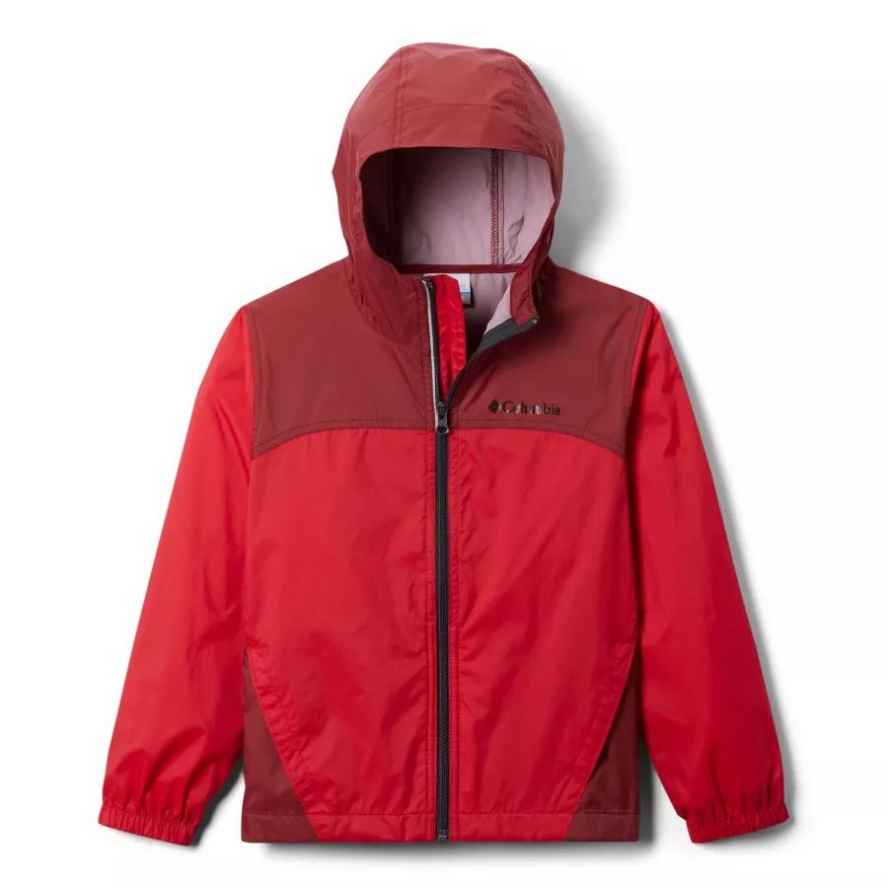 Boys' Glennaker Rain Jacket Mountain Red/Red Jasper Columbia Sale