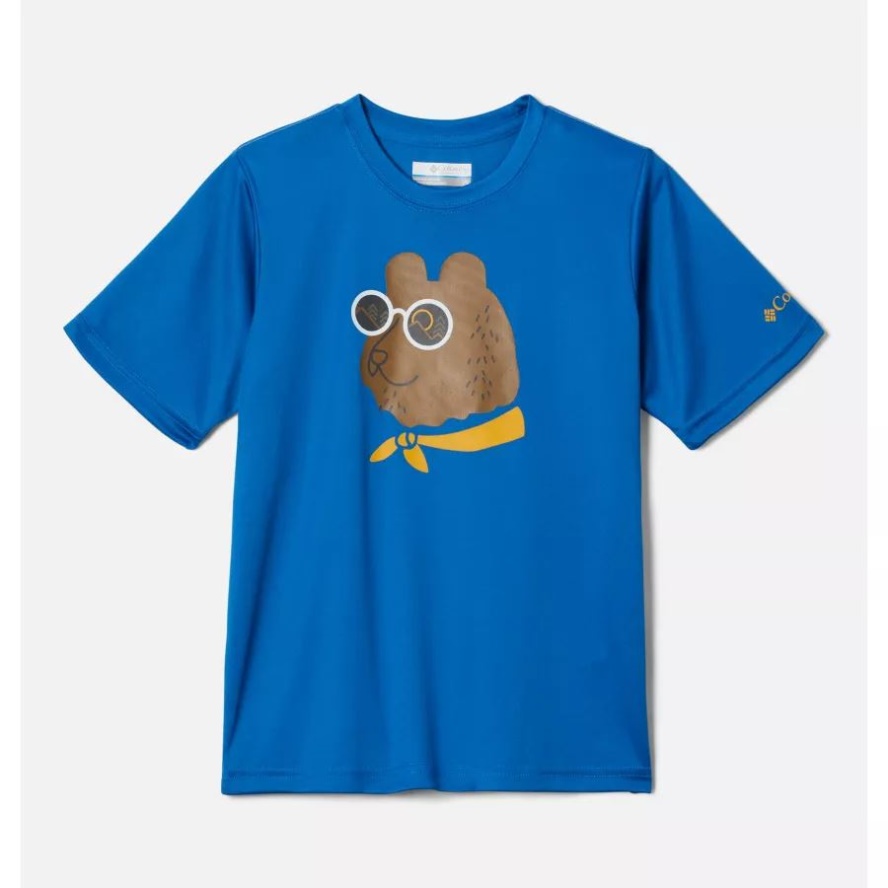 Boys' Grizzly Ridge Short Sleeve Graphic T-Shirt Bright Indigo Bearly Shades Columbia Sale