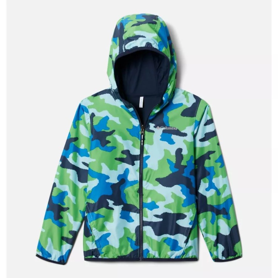Boys' Hollytree Trail Reversible Jacket Green Boa Trad Camo Columbia Sale