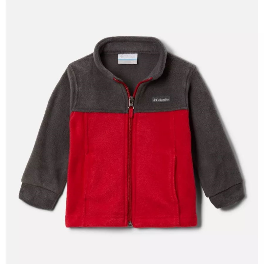 Boys' Infant Steens Mountain II Fleece Jacket Shark/Mountain Red Columbia Sale