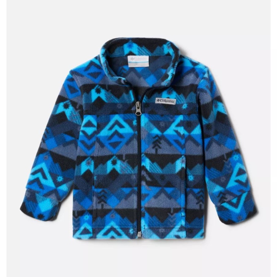 Boys' Infant Zing III Printed Fleece Jacket Columbia Sale Collegiate Navy Checkpoint