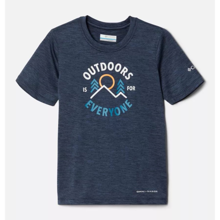 Boys' Mount Echo Short Sleeve Graphic Shirt Collegiate Navy Heather All Together Columbia Sale