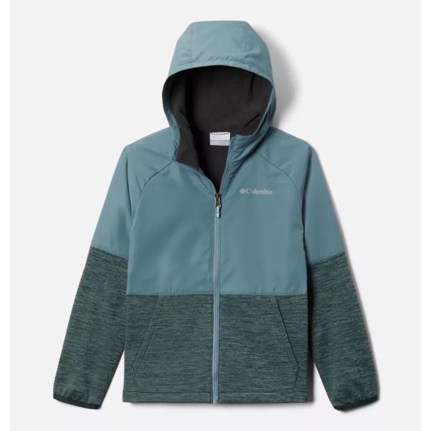 Boys' Out-Shield Dry Fleece Full Zip Jacket Columbia Sale Metal/Spruce Heather