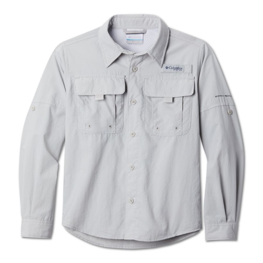 Boys' PFG Bahama Long Sleeve Shirt Columbia Sale Cool Grey