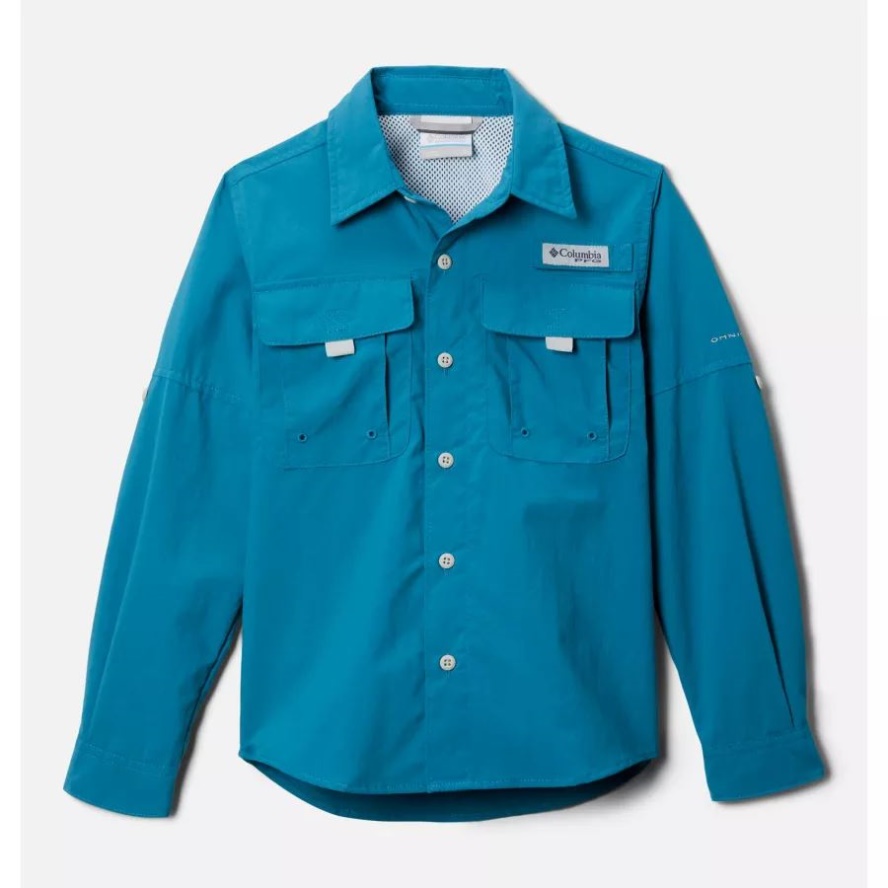 Boys' PFG Bahama Long Sleeve Shirt Columbia Sale Deep Marine