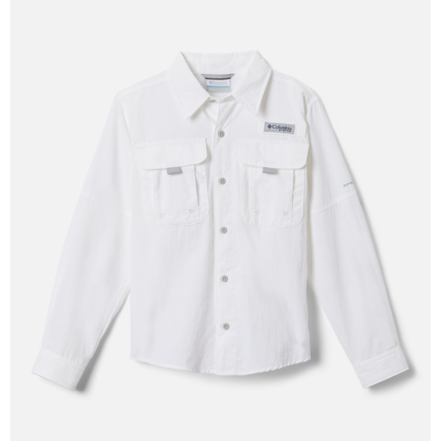 Boys' PFG Bahama Long Sleeve Shirt White Columbia Sale