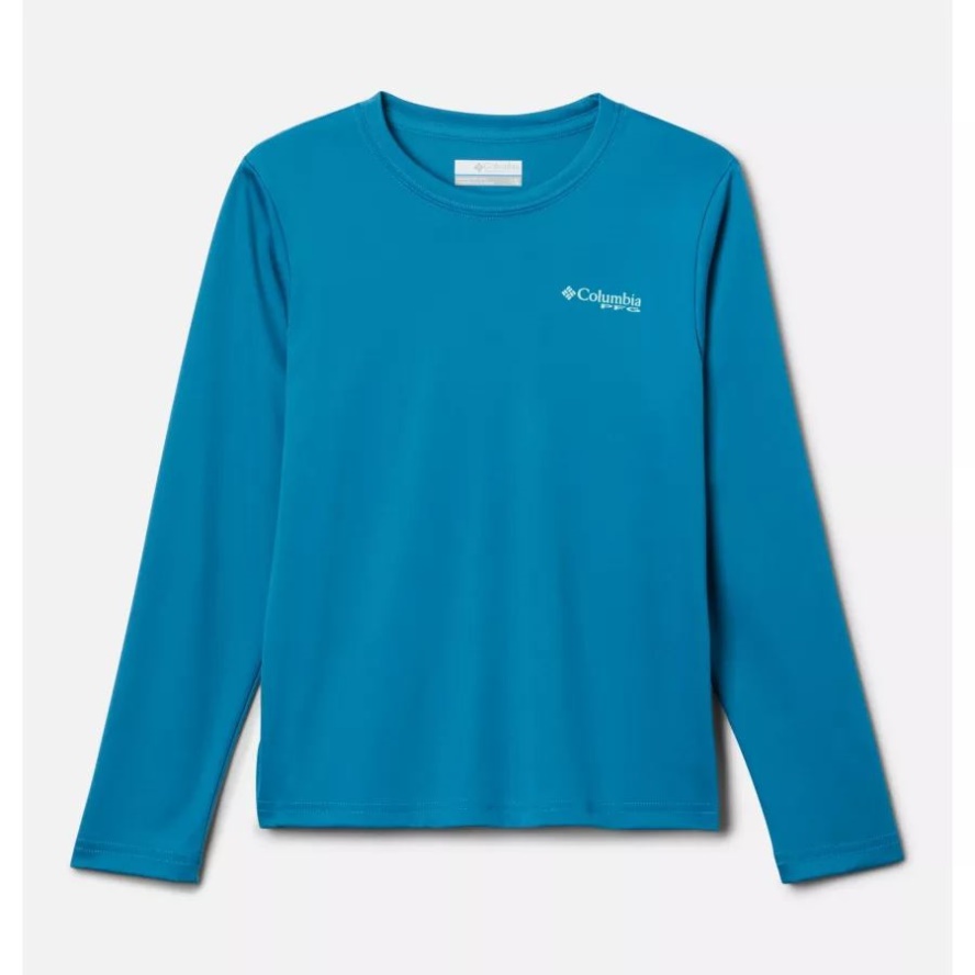 Boys' PFG Terminal Tackle Fish Flag Long Sleeve Shirt Deep Marine/Gulf Stream Columbia Sale
