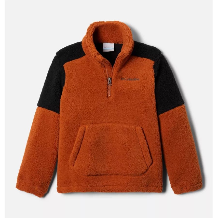 Boys' Rugged Ridge III Half Zip Sherpa Pullover Warm Copper/Black Columbia Sale