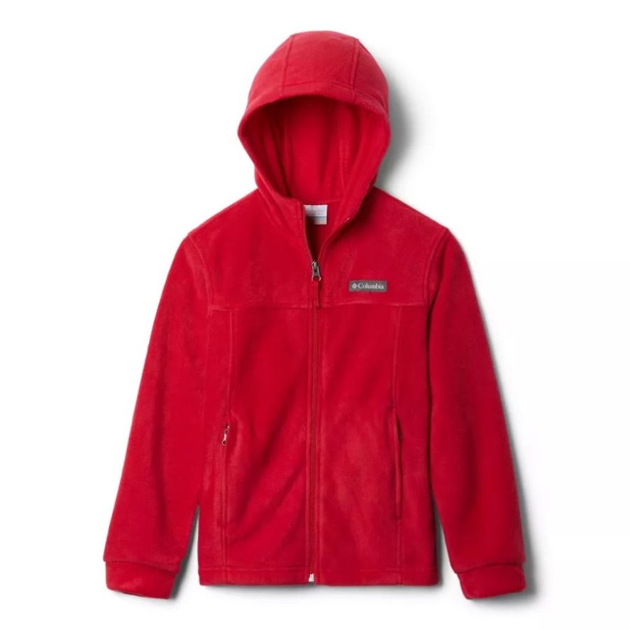 Boys' Steens Mountain II Fleece Hooded Jacket Mountain Red Columbia Sale