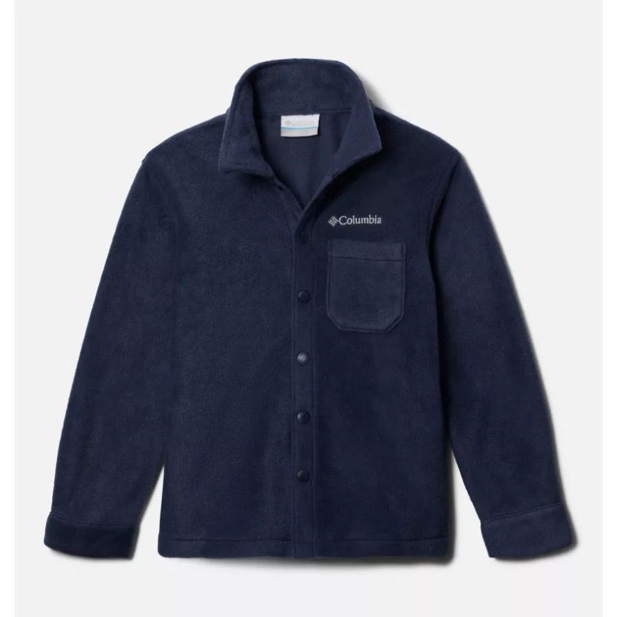 Boys' Steens Mtn Fleece Over Shirt Collegiate Navy Columbia Sale