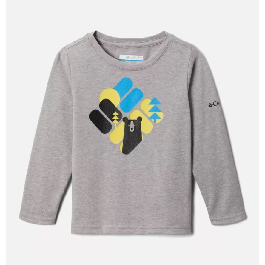 Boys' Toddler Dobson Pass Long Sleeve Graphic T-Shirt Columbia Sale Columbia Sale Grey Heather/Bearly Hidden
