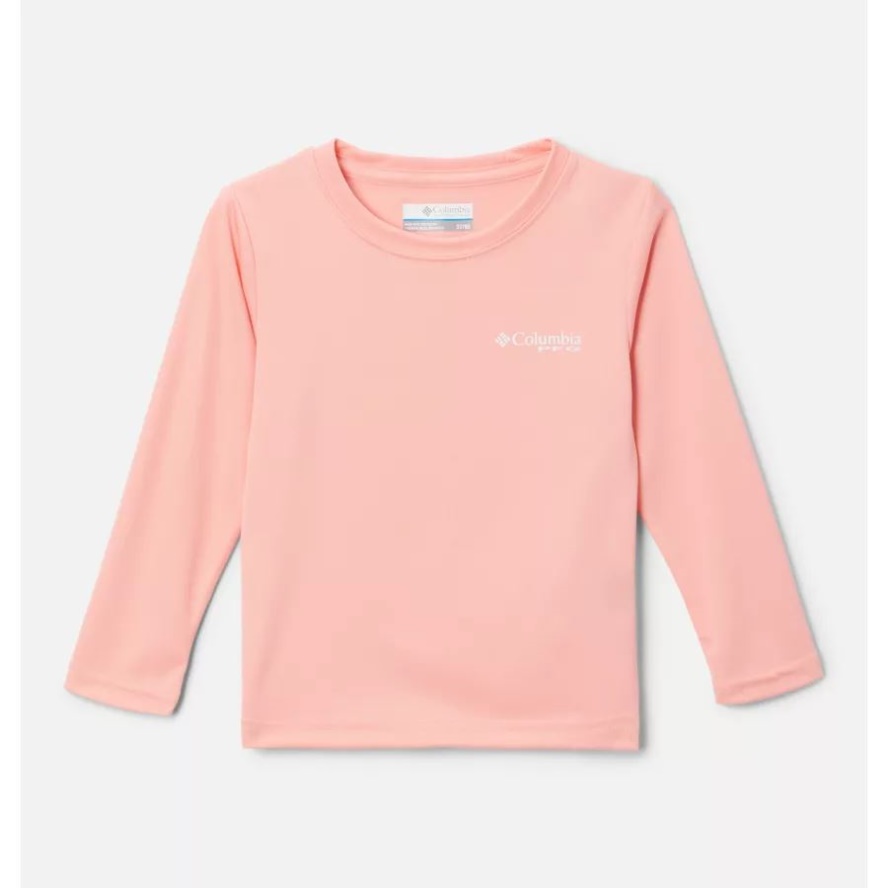 Boys' Toddler PFG Terminal Tackle University Long Sleeve Shirt Sorbet/White - Marlin Columbia Sale