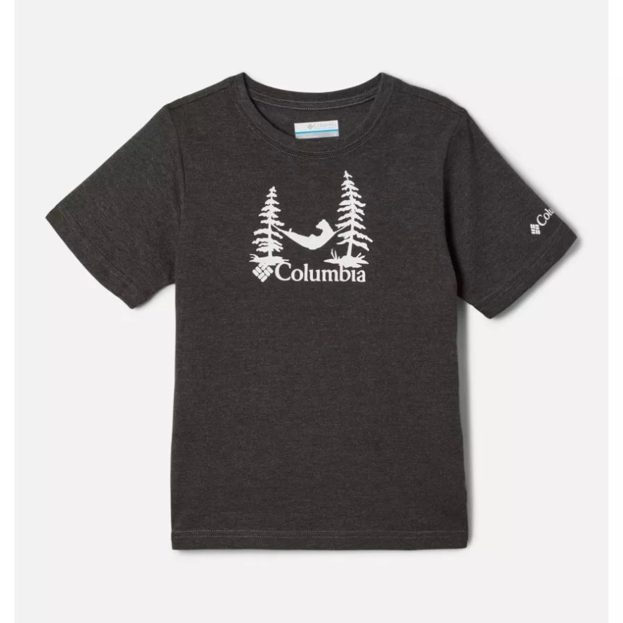 Boys' Valley Creek Short Sleeve Graphic T-Shirt Columbia Sale Shark Hthr/Snoozin Graphic