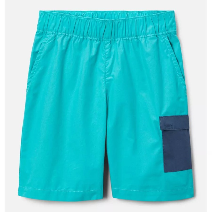 Boys' Washed Out Cargo Shorts Bright Aqua/Dark Mountain Columbia Sale