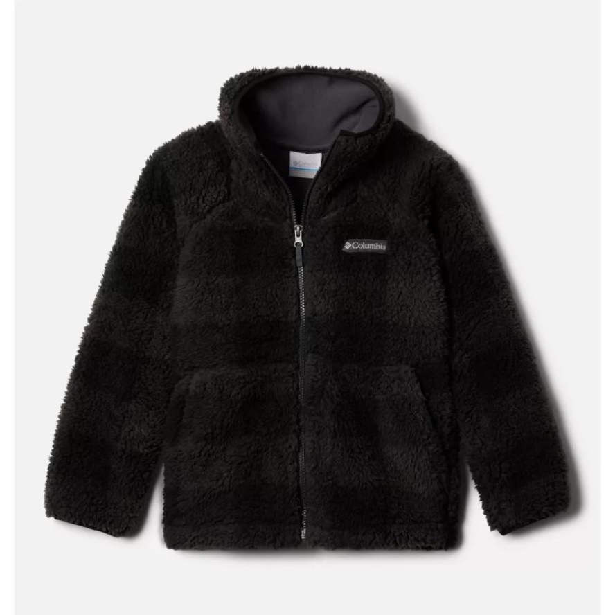 Boys' Winter Pass Printed Sherpa Fleece Jacket Columbia Sale Black Check