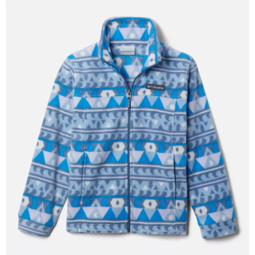 Boys' Zing III Printed Fleece Jacket Columbia Sale Bluestone Camp Blanket
