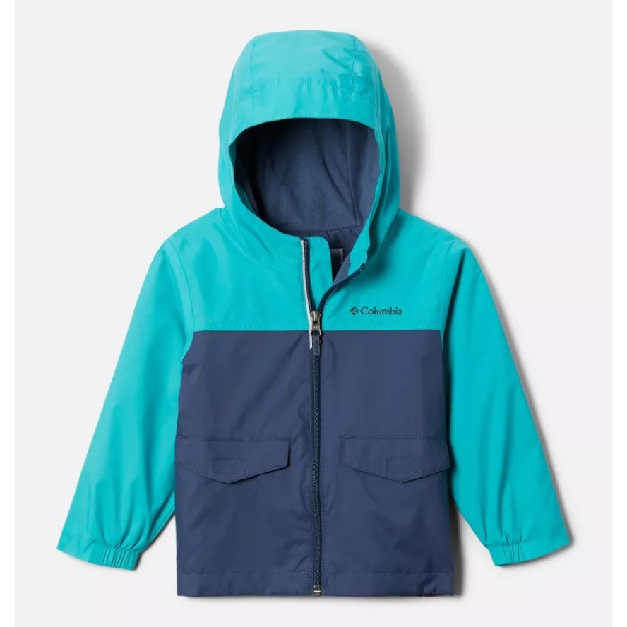 Bright Aqua/Dark Mountain Columbia Sale Boys' Toddler Rain-Zilla Jacket
