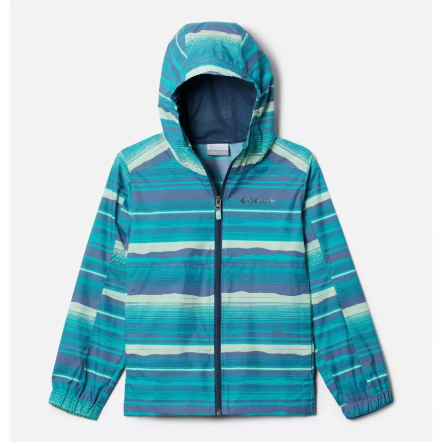 Bright Aqua Horizons Stripe Kids' Glennaker Springs Jacket Columbia Sale