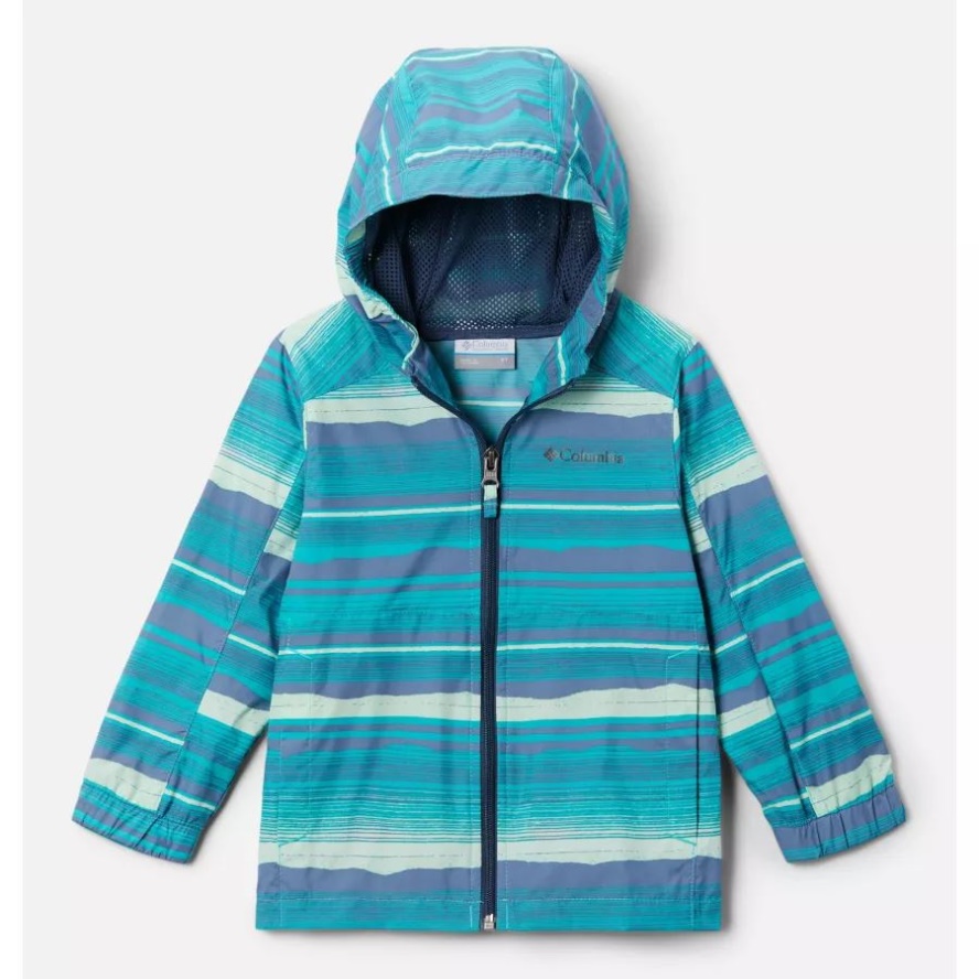 Bright Aqua Horizons Stripe Toddler Glennaker Springs Jacket Columbia Sale