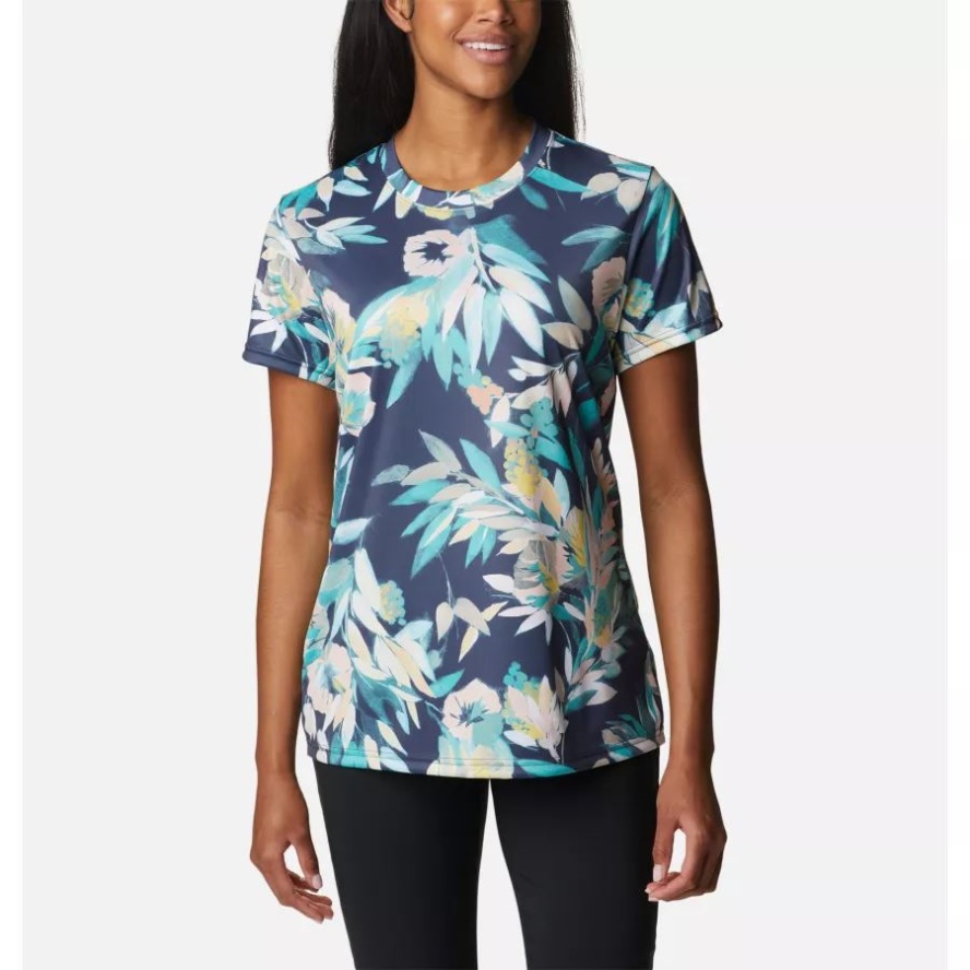 Bright Aqua/Wisterian Columbia Sale Women's Fork Stream T-Shirt