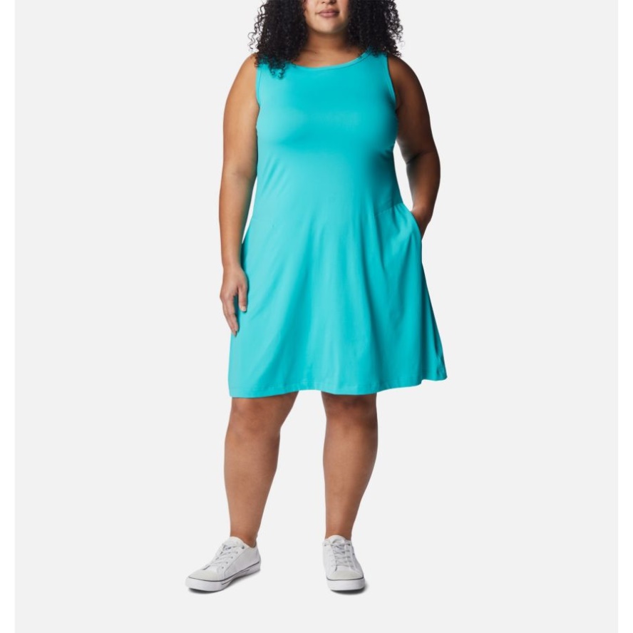 Bright Aqua Women's Chill River Printed Dress Plus Size Columbia Sale