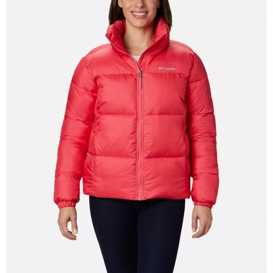 Bright Geranium Women's Puffect Puffer Jacket Columbia Sale