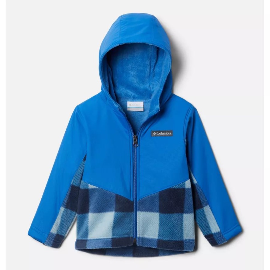 Bright Indigo Check Multi/Bright Indigo Columbia Sale Toddler Steens Mt Overlay Hoodie