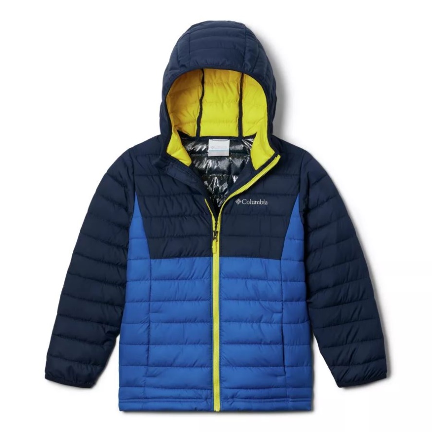 Bright Indigo/Coll Navy/Laser Lemon Columbia Sale Powder Lite Boys Hooded Insulated Jacket