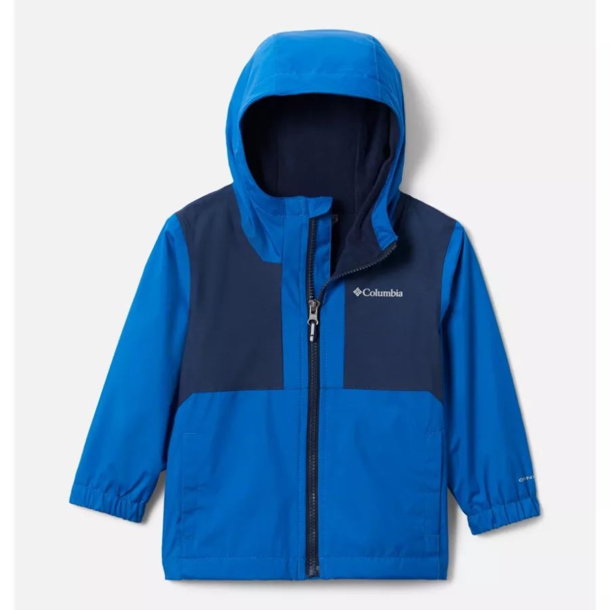 Bright Indigo/Coll Navy Slub Columbia Sale Boys' Toddler Rainy Trails Fleece Lined Jacket