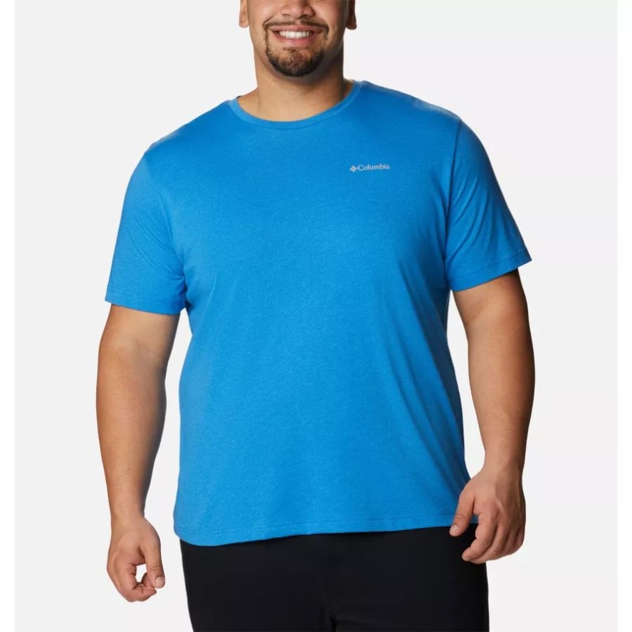 Bright Indigo Heather Columbia Sale Men's Thistletown Hills Short Sleeve Shirt Big
