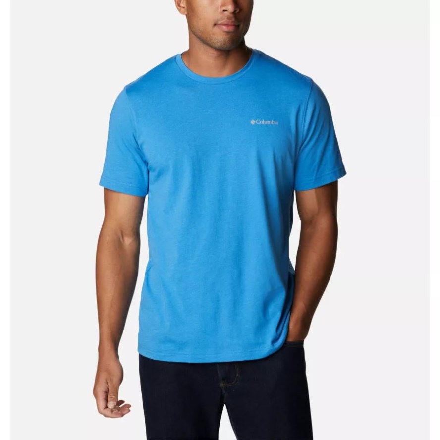 Bright Indigo Heather Men's Thistletown Hills Short Sleeve Shirt Columbia Sale