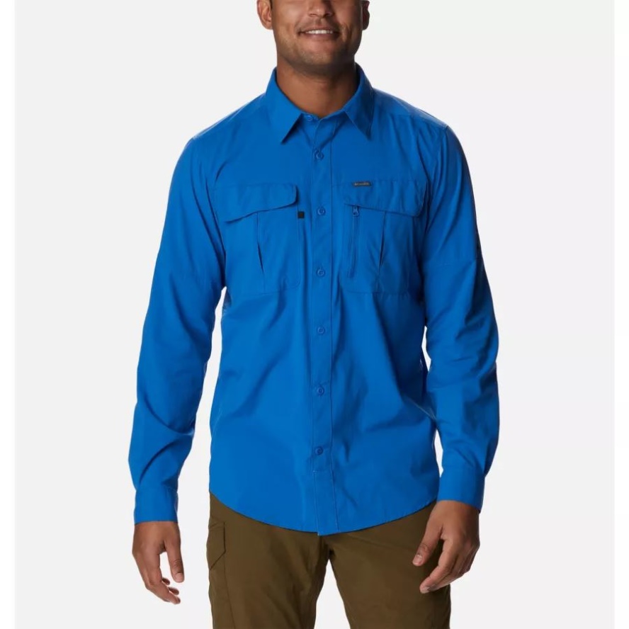 Bright Indigo Men's Newton Ridge II Long Sleeve Shirt Columbia Sale