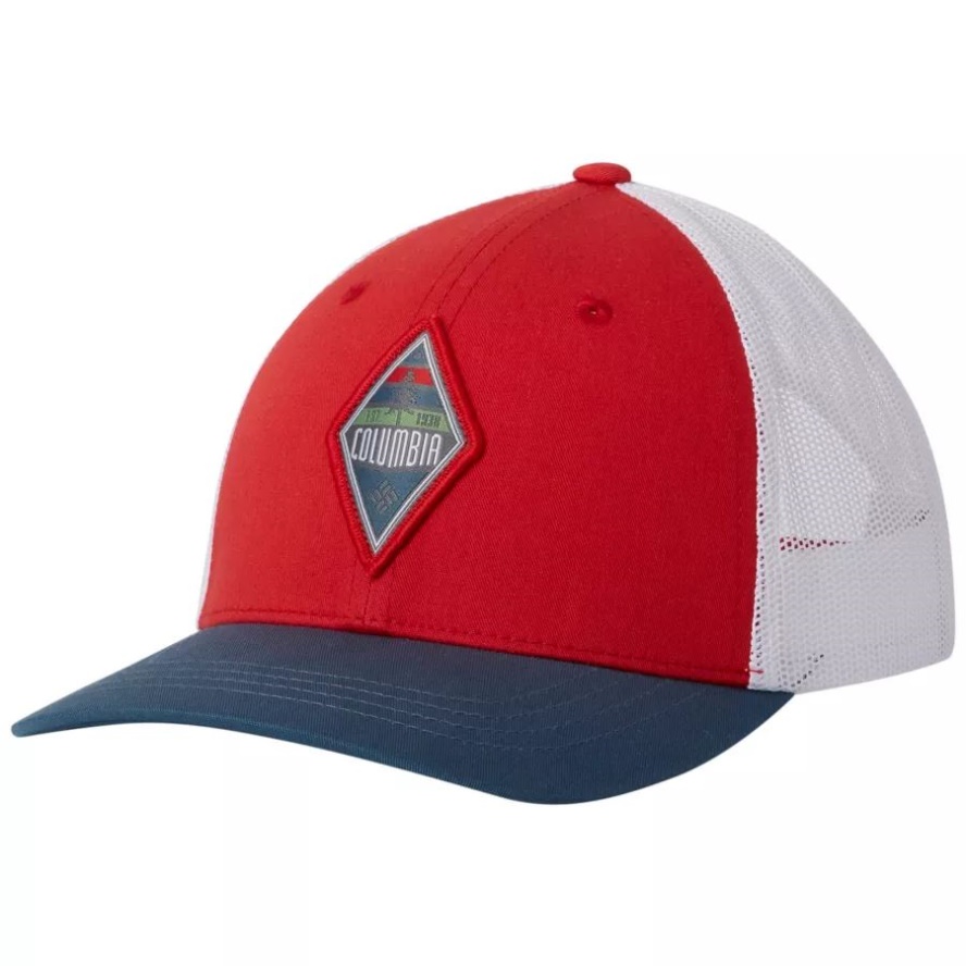 Bright Red/Diamond Patch Columbia Sale Youth Columbia Sale Snap Back Cap