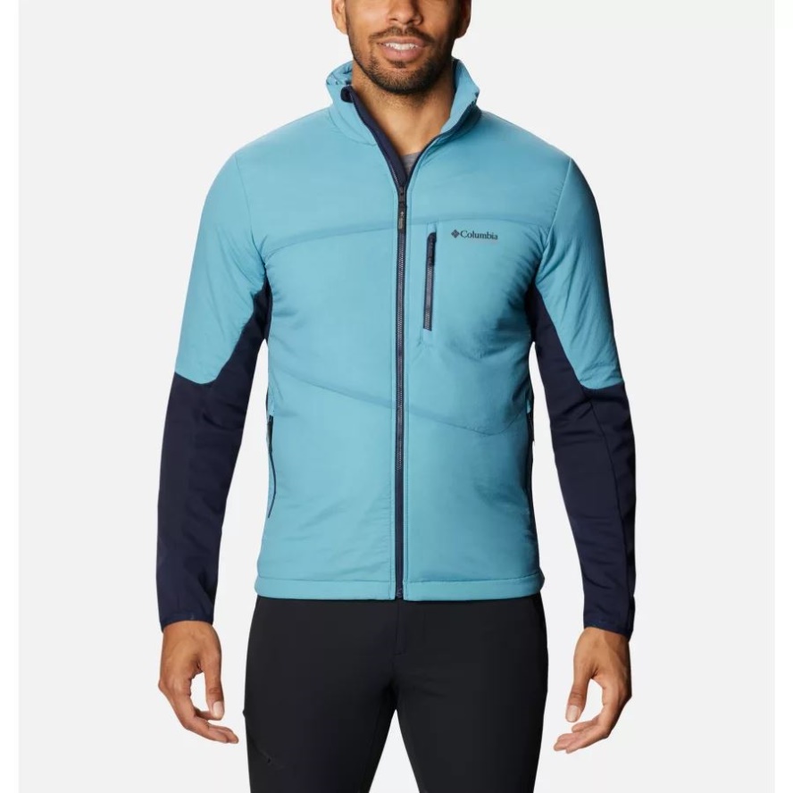 Canyon Blue/Collegiate Navy Columbia Sale Men's Peak Pursuit Hybrid Midlayer Jacket