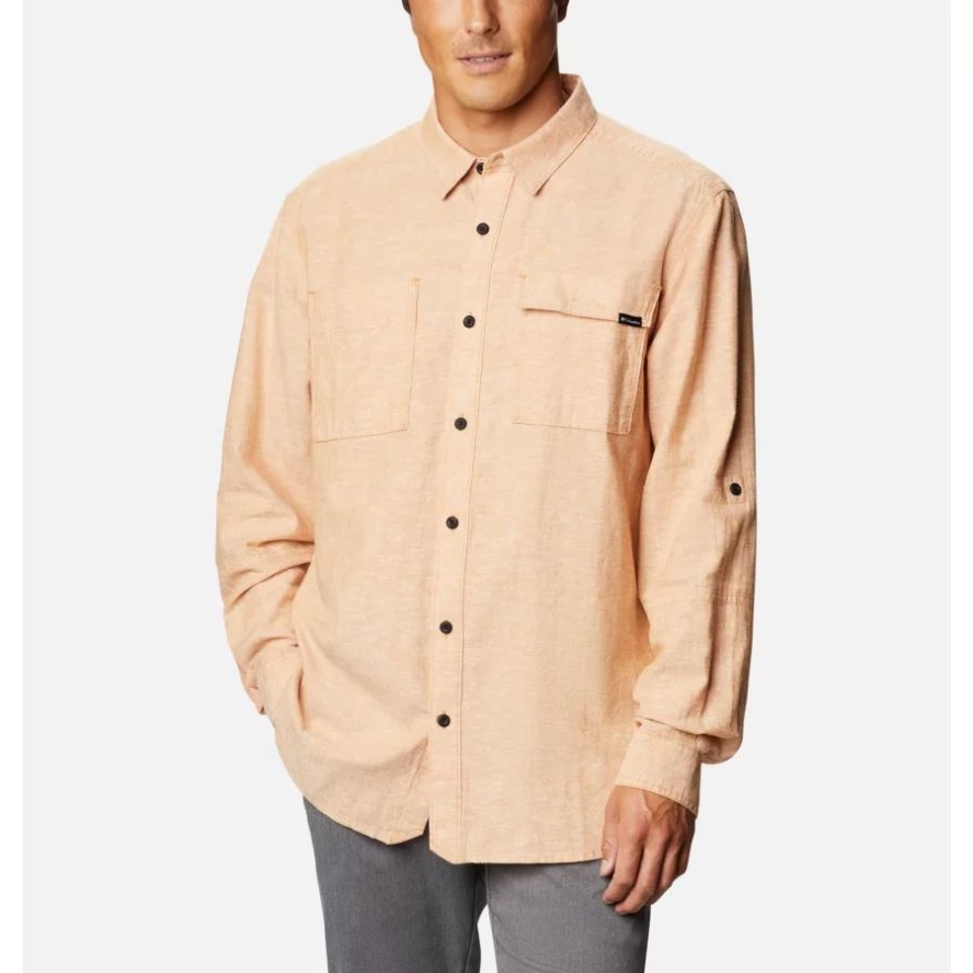 Canyon Sun Columbia Sale Men's Clarkwall Hemp Chambray Long Sleeve Shirt
