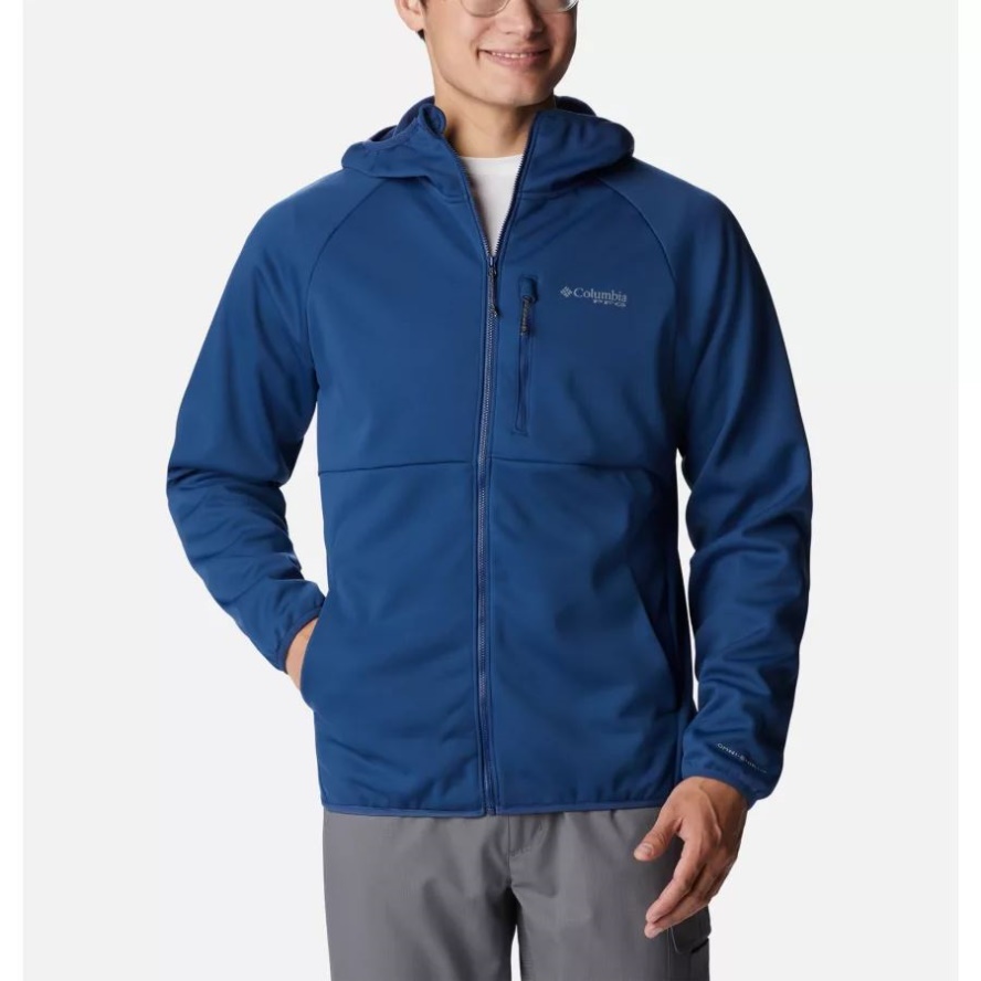 Carbon Columbia Sale Men's PFG Terminal Stretch Softshell Hooded Jacket